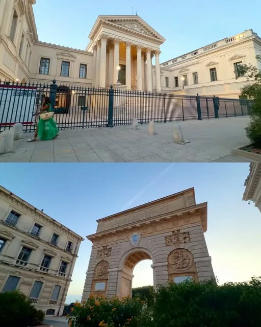 Le palais de justice et l’Arc de triomphe de Montpellier